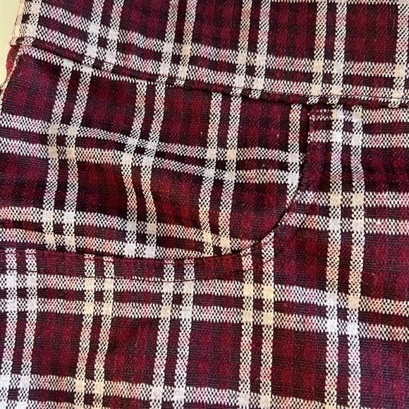 No Boundaries Burgundy and Tan Plaid Elastic Waist Leggings - Picture 3 of 8